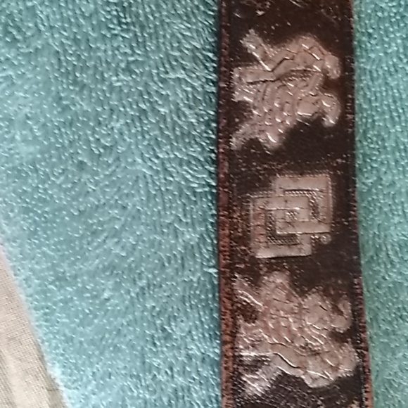 Men's leather belt with country buckle - Picture 2 of 4